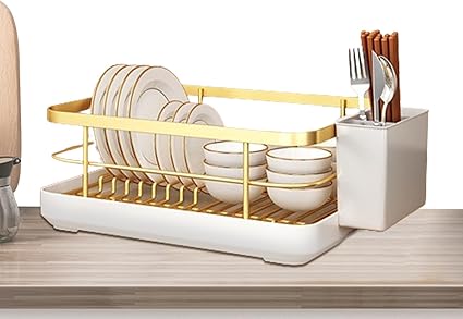 Kitchen Counter Dish Drying Rack – Gold