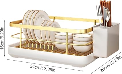 Kitchen Counter Dish Drying Rack – Gold